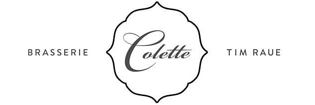 Logo der Brasserie Colette von Tim Raue, elegantes Design mit dekorativem Schriftzug.